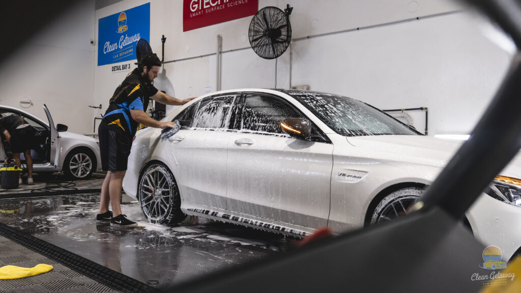 car being washed